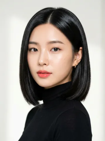 Glass hair layered bob