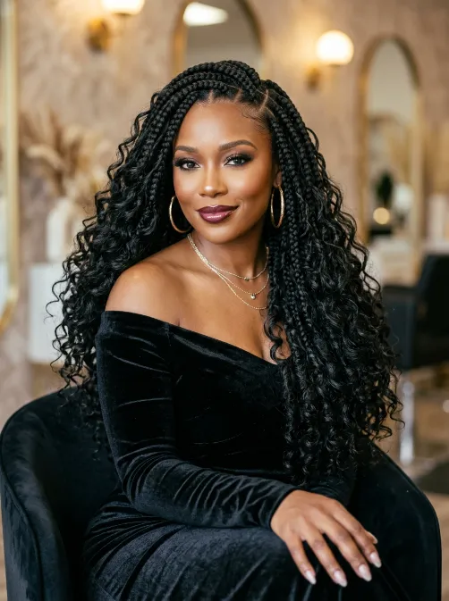 Goddess knotless braids