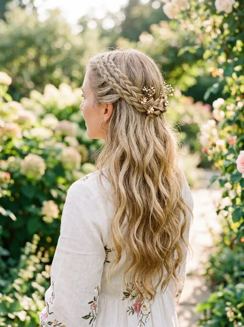 Half braided crown