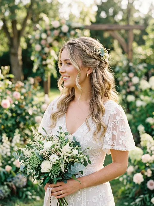 Half up with braided accent