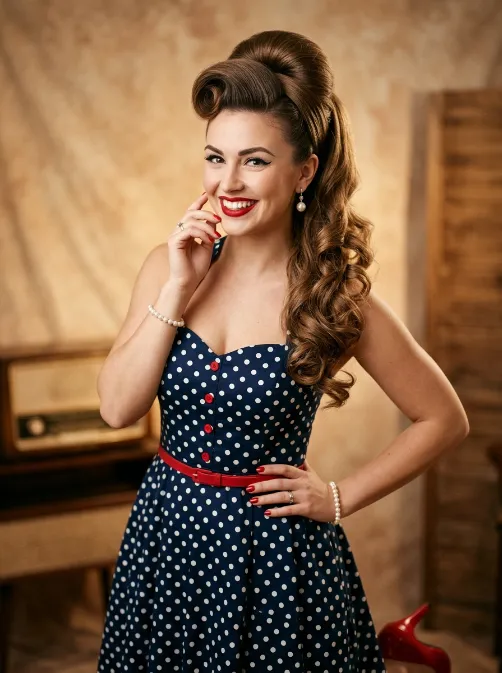 High pinup ponytail