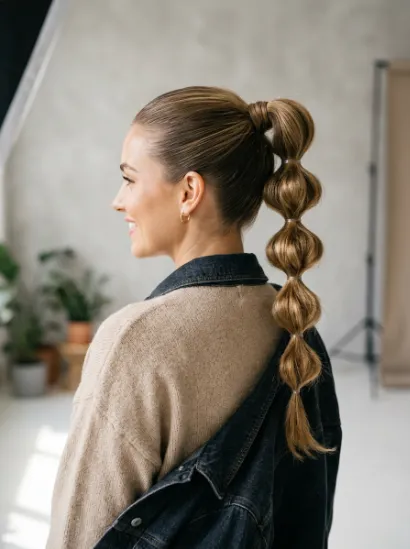 High tiered ponytail