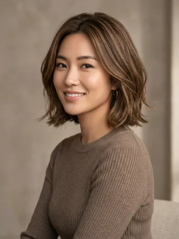 Highlighted layered bob