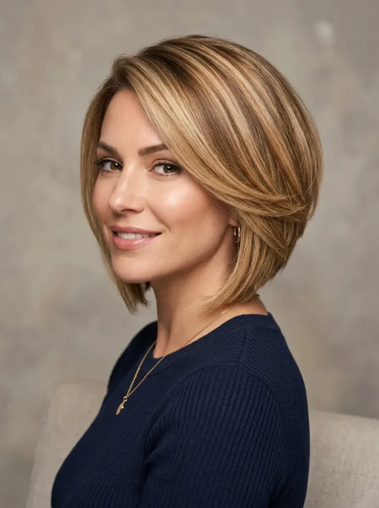 Honey blonde balayage wedge