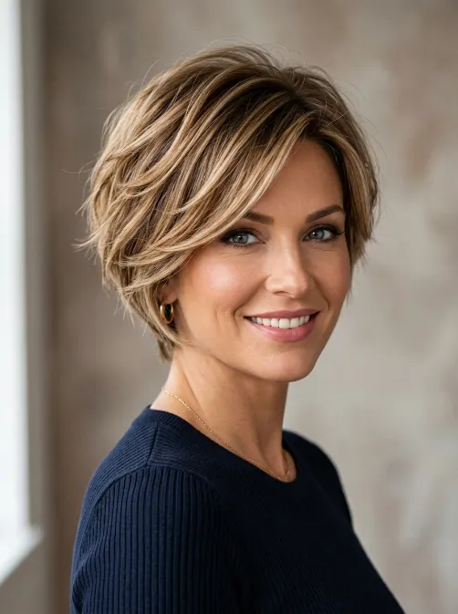 Layered bob pixie