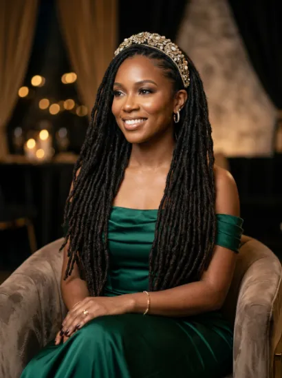 Locs with a statement headband