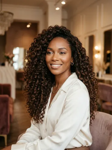 Long dark brown curls