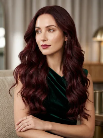 Long dark red waves