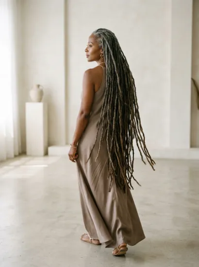 Long flowing locs