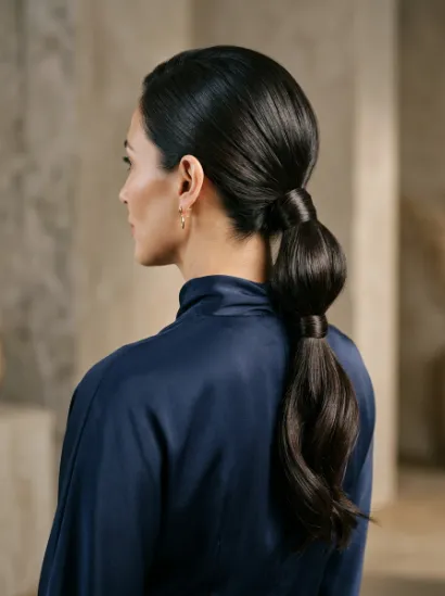 Low tiered ponytail