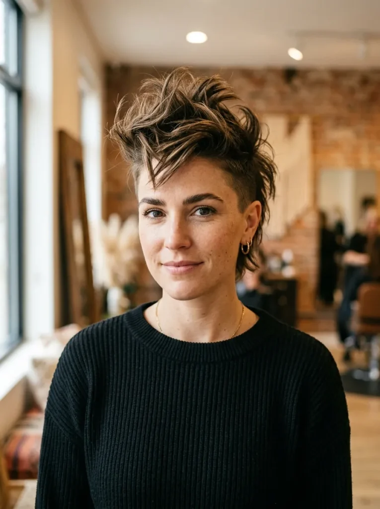 Messy textured mohawk