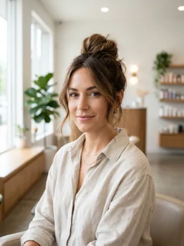Messy top knot