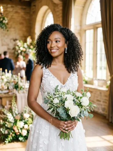 Natural curls worn down