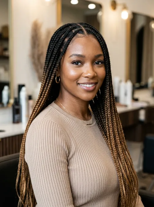 Ombre knotless braids