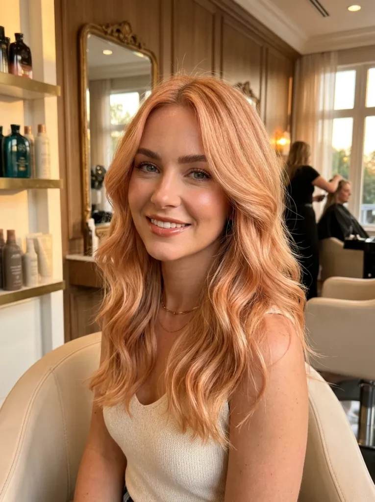 Peachy strawberry blonde