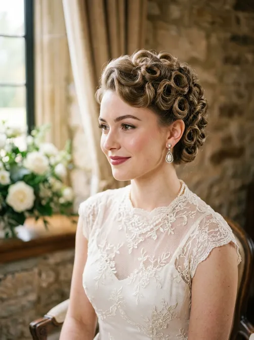 Pin curl updo