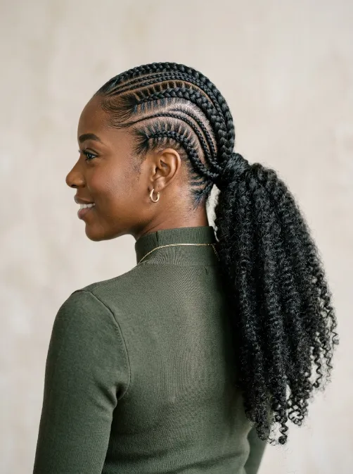 Ponytail with cornrows