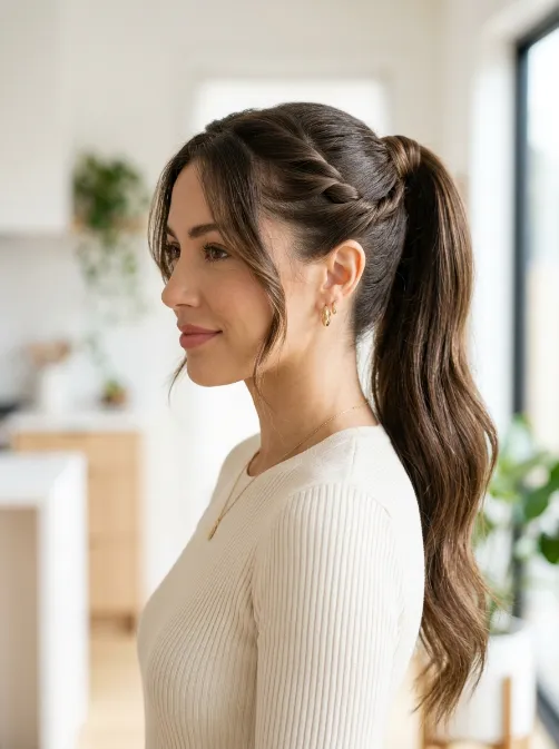 Ponytail with front twists
