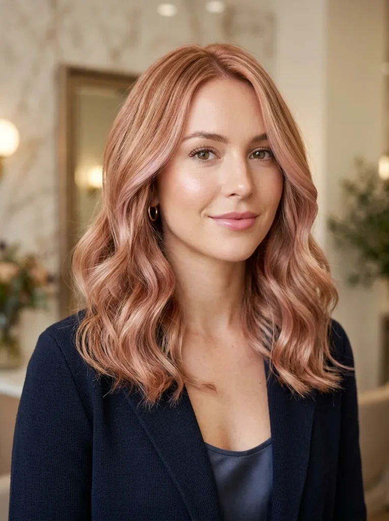 Rose gold strawberry blonde