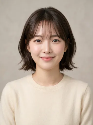 See through bangs bob