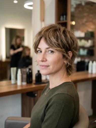 Shaggy pixie wolf cut