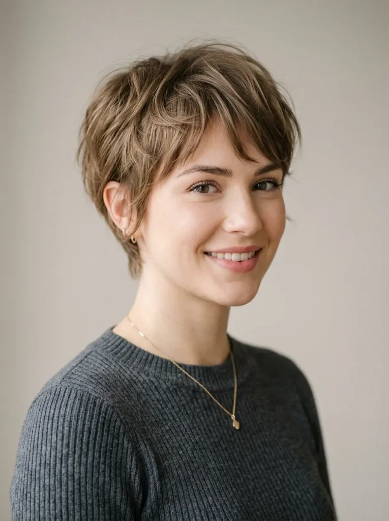 Short pixie with soft texture