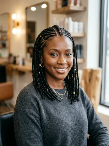 Shoulder length fulani braids