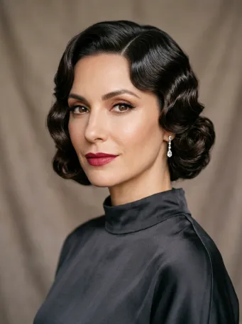 Side part finger waves