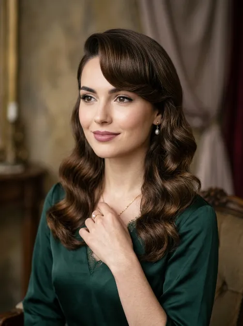 Side swept fringe