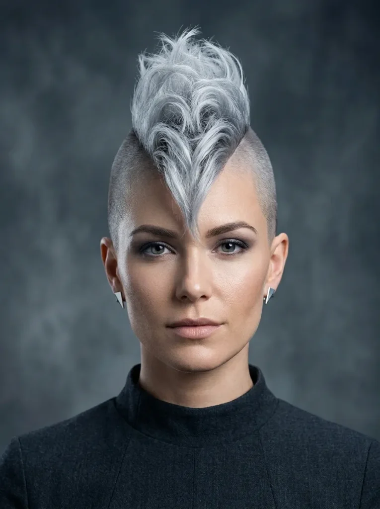 Silver grey mohawk