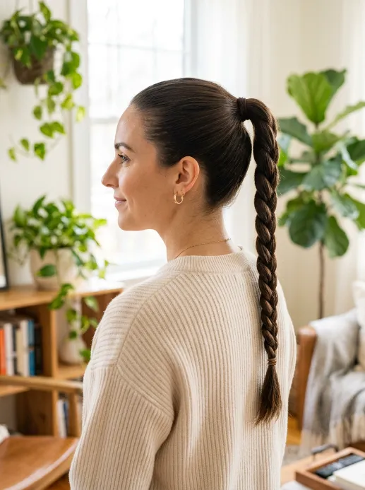 Simple braided ponytail