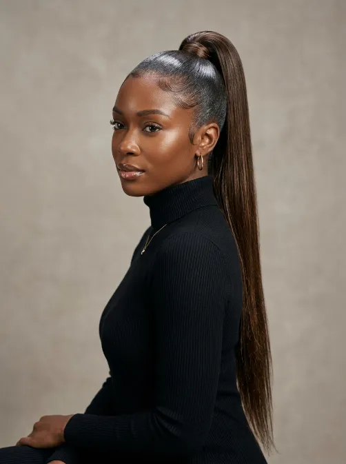 . sleek high ponytail