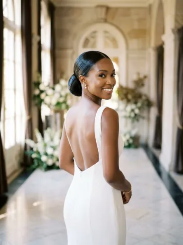 Sleek low bun