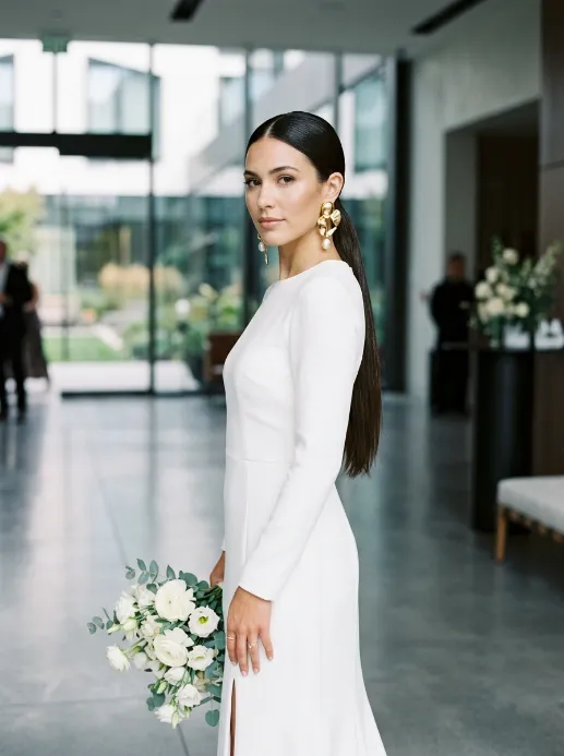 Sleek low ponytail