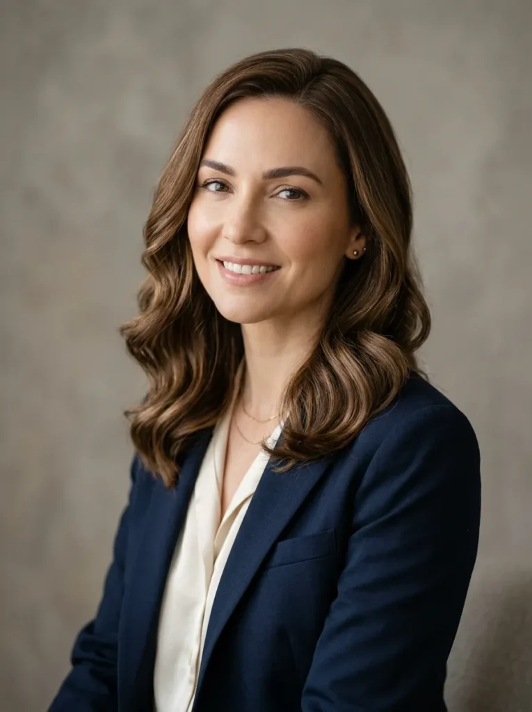 Sleek medium length wave perm
