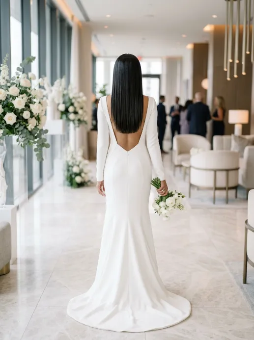 Sleek straight hair
