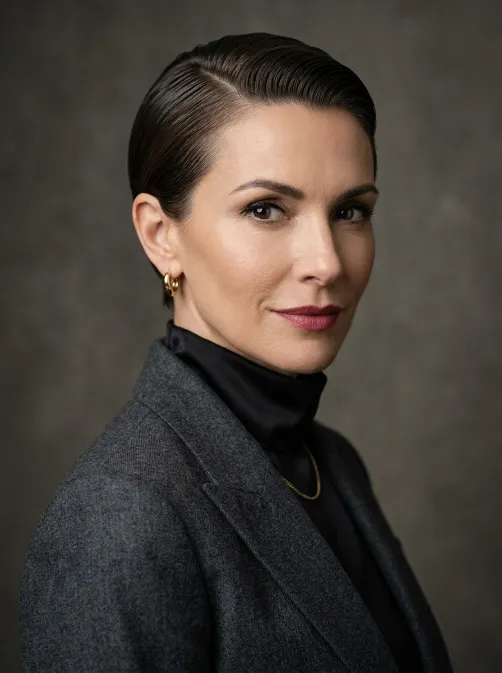 Slicked back pixie