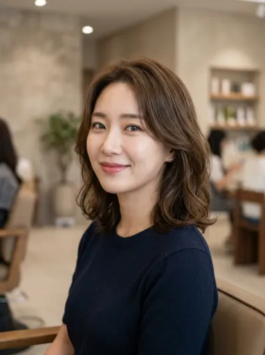 Soft perm layered bob