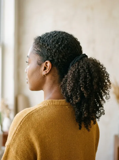 Textured natural ponytail