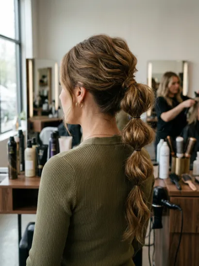 Textured tiered ponytail