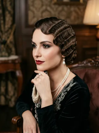 Traditional full head finger waves