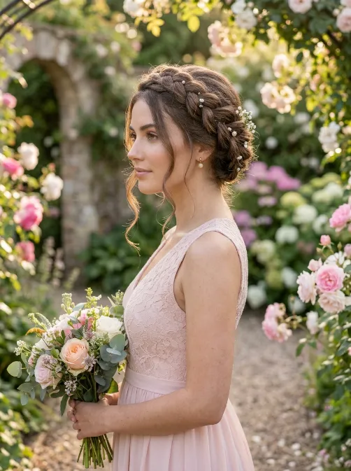 Twisted crown braid