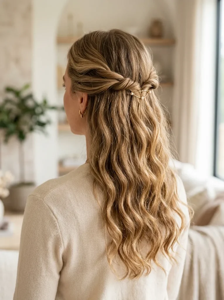 Twisted half updo