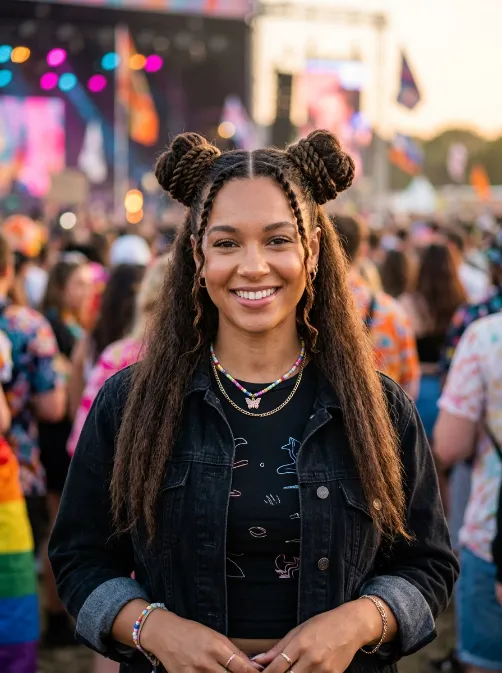 Twisted space buns