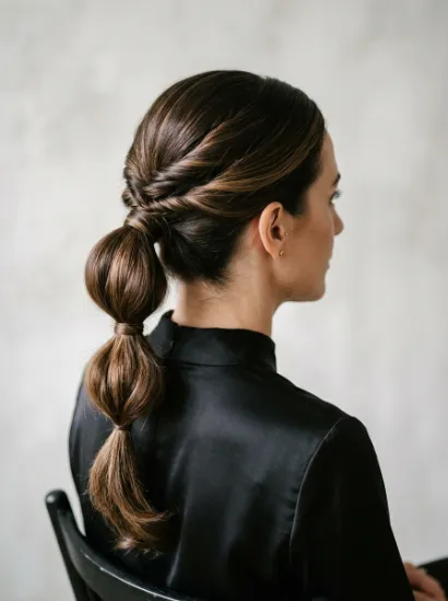 Twisted tiered ponytail