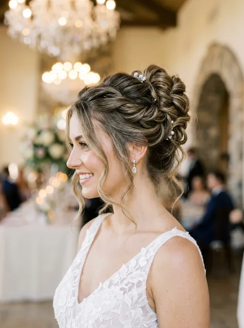 Twisted updo for weddings