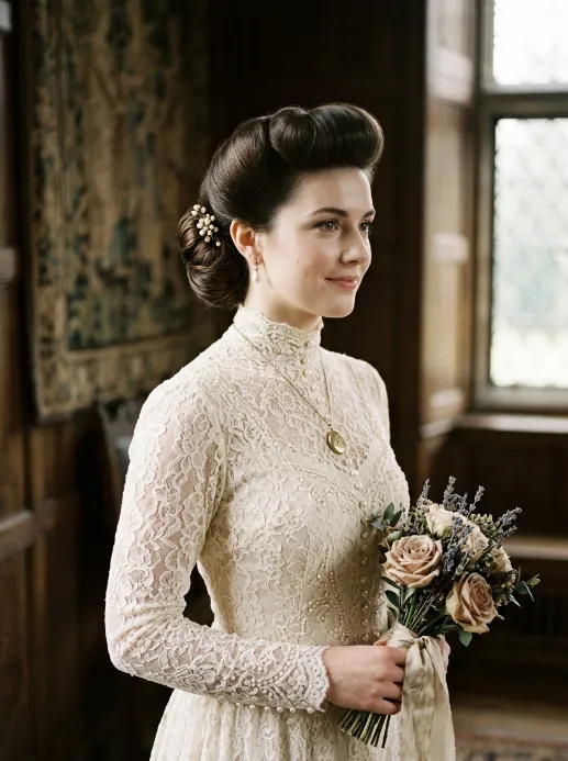 Victorian roll updo