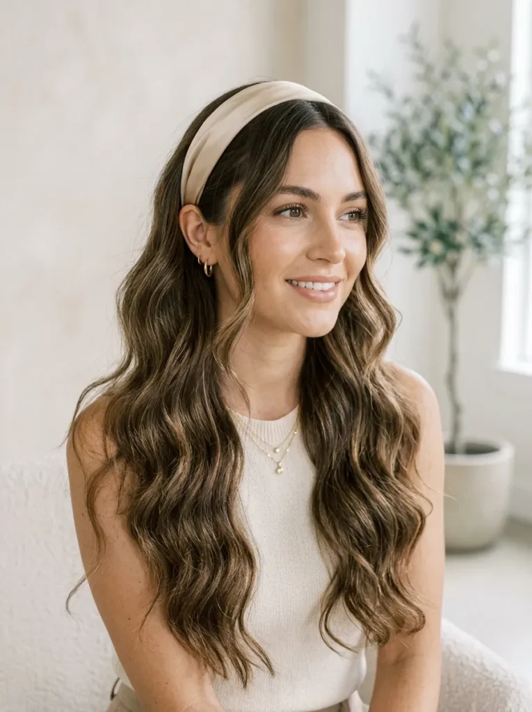 Wavy hair with a headband
