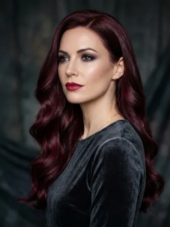 Wine red hair