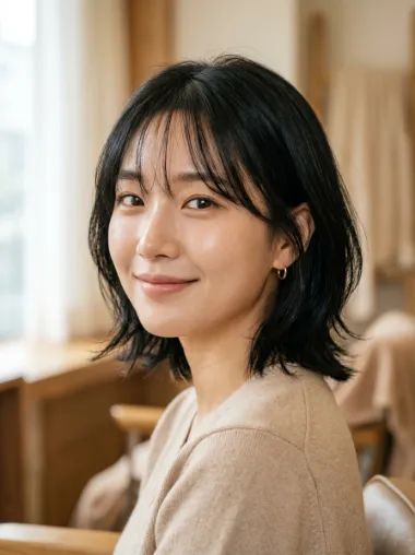 Wispy bangs bob